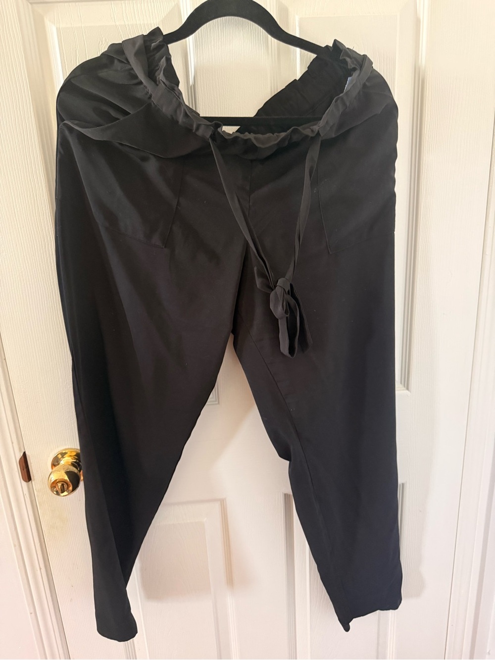 Satin Dynamite Black Drawstring Waist Trousers
